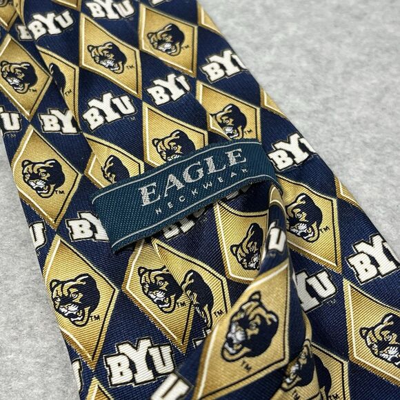 BYU Cougars Mens Silk Tie NCAA Football Eagle Neckwear Classic 58.5 in College - Picture 5 of 8